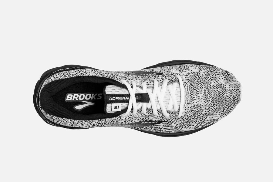 Adrenaline GTS 21 Road Brooks Running Shoes NZ Womens - White/Grey/Black - VMOEXG-150